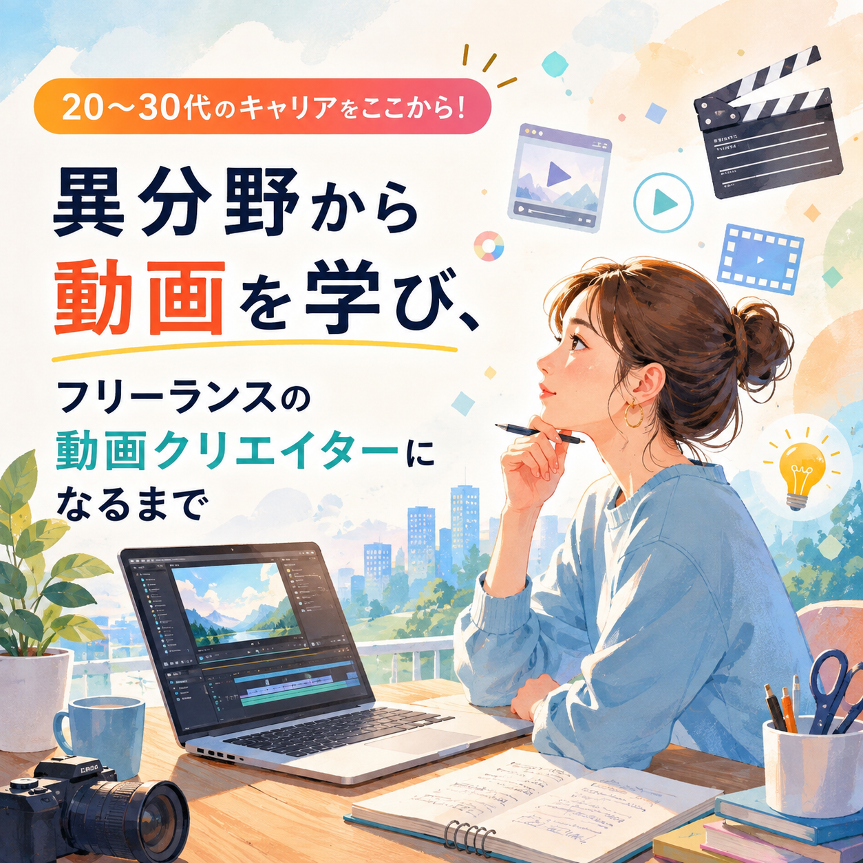 【20〜30代のキャリアをここから！】異分野から動画を学び、フリーランスの動画クリエイターになるまで