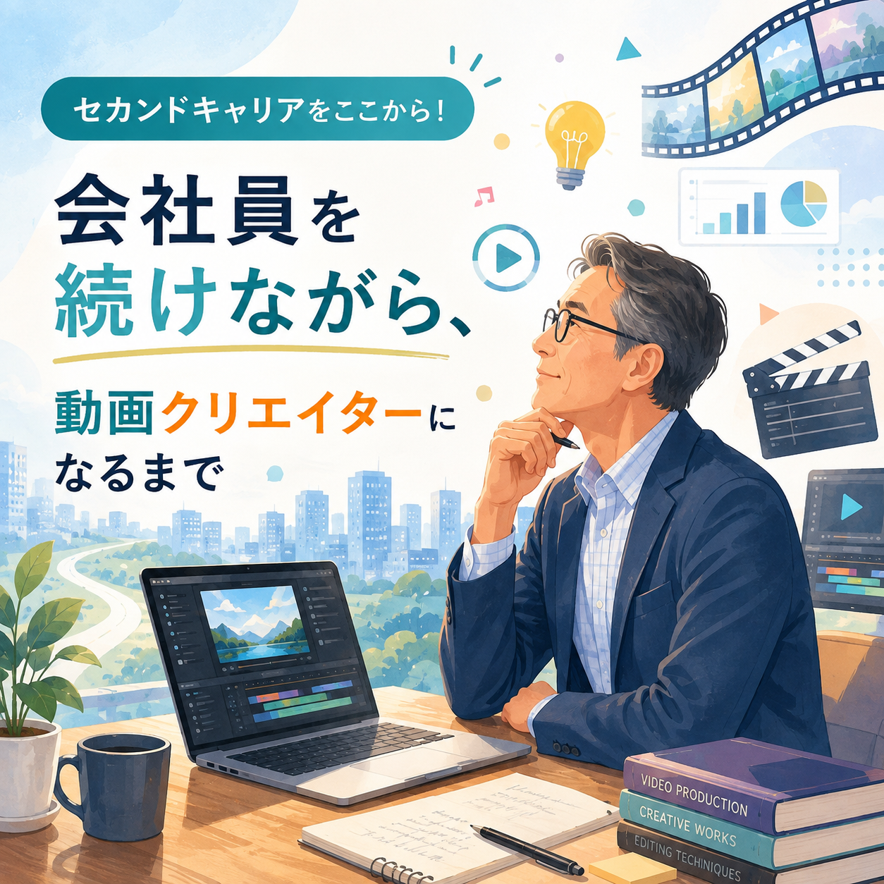 【セカンドキャリアをここから！】会社員を続けながら、動画クリエイターになるまで