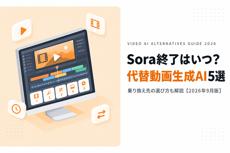 Sora終了はいつ?代替動画生成AI5選【2026年9月】