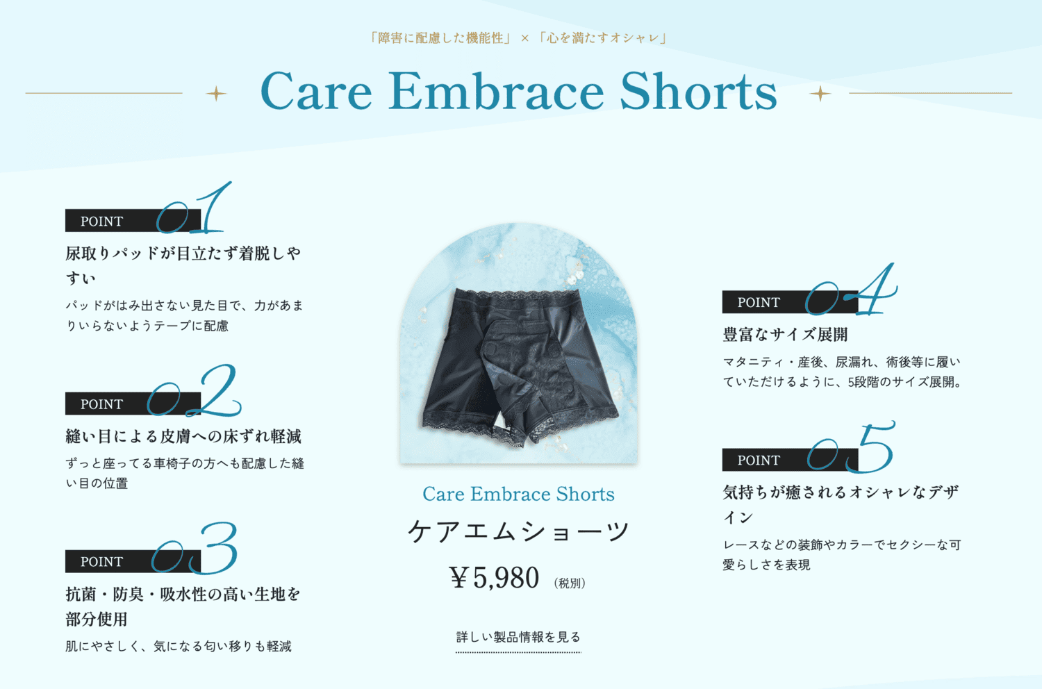 株式会社LeAILE「ケアエムショーツ」のサイトを主婦・ママクラス卒業生2名で制作