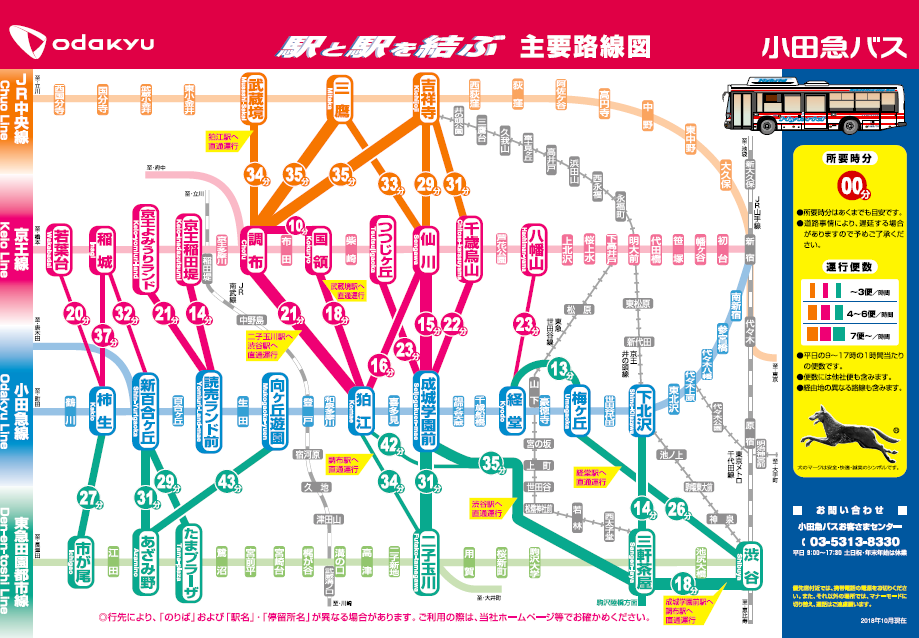 小田急バス路線図