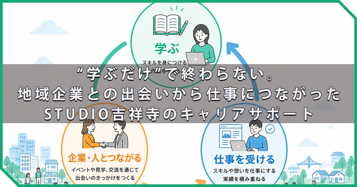 “学ぶだけ”で終わらない。地域企業との出会いから仕事につながったSTUDIO吉祥寺のキャリアサポート