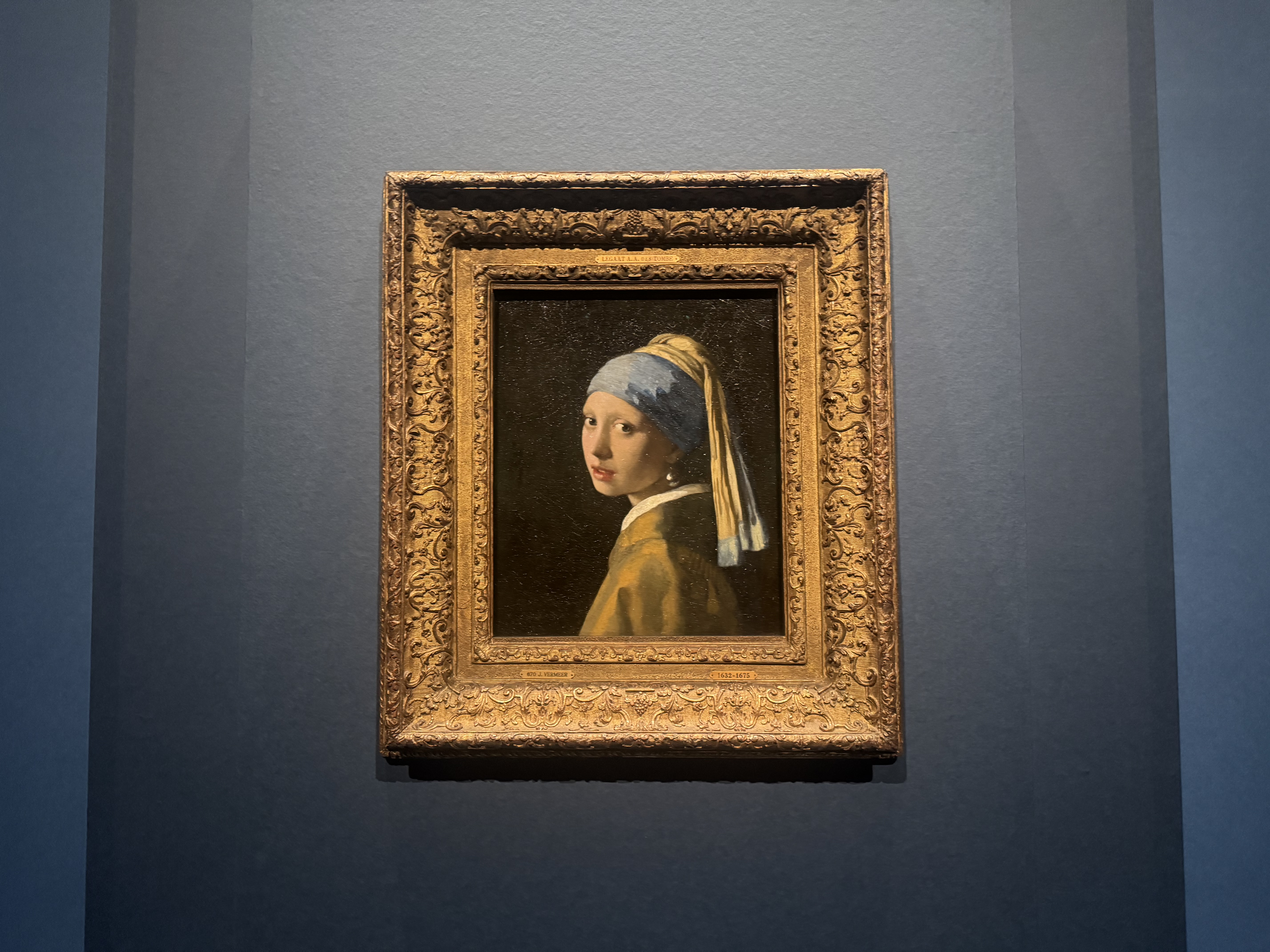 展示室に飾られた《真珠の耳飾りの少女》