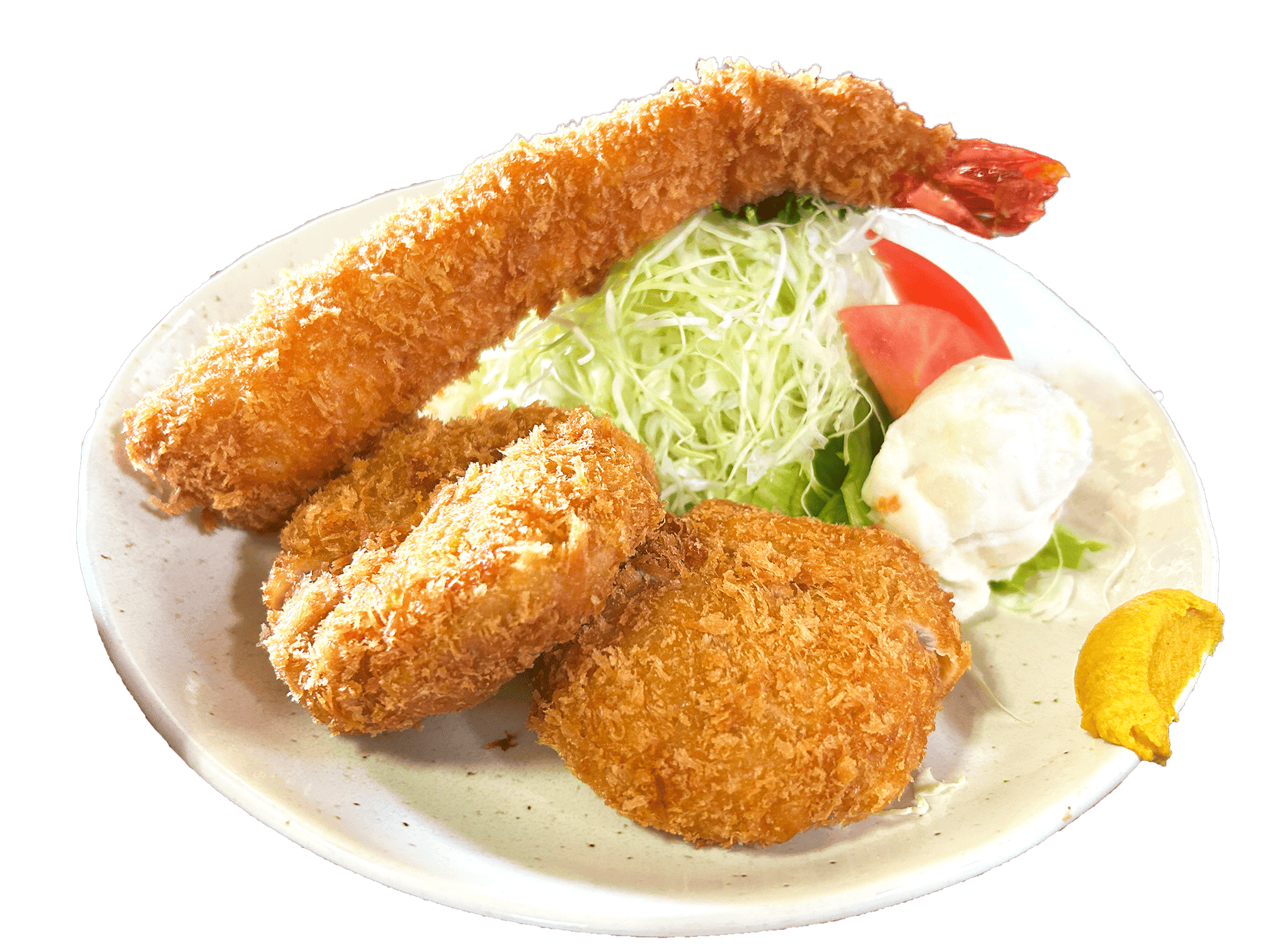 エビフライとヒレカツ定食