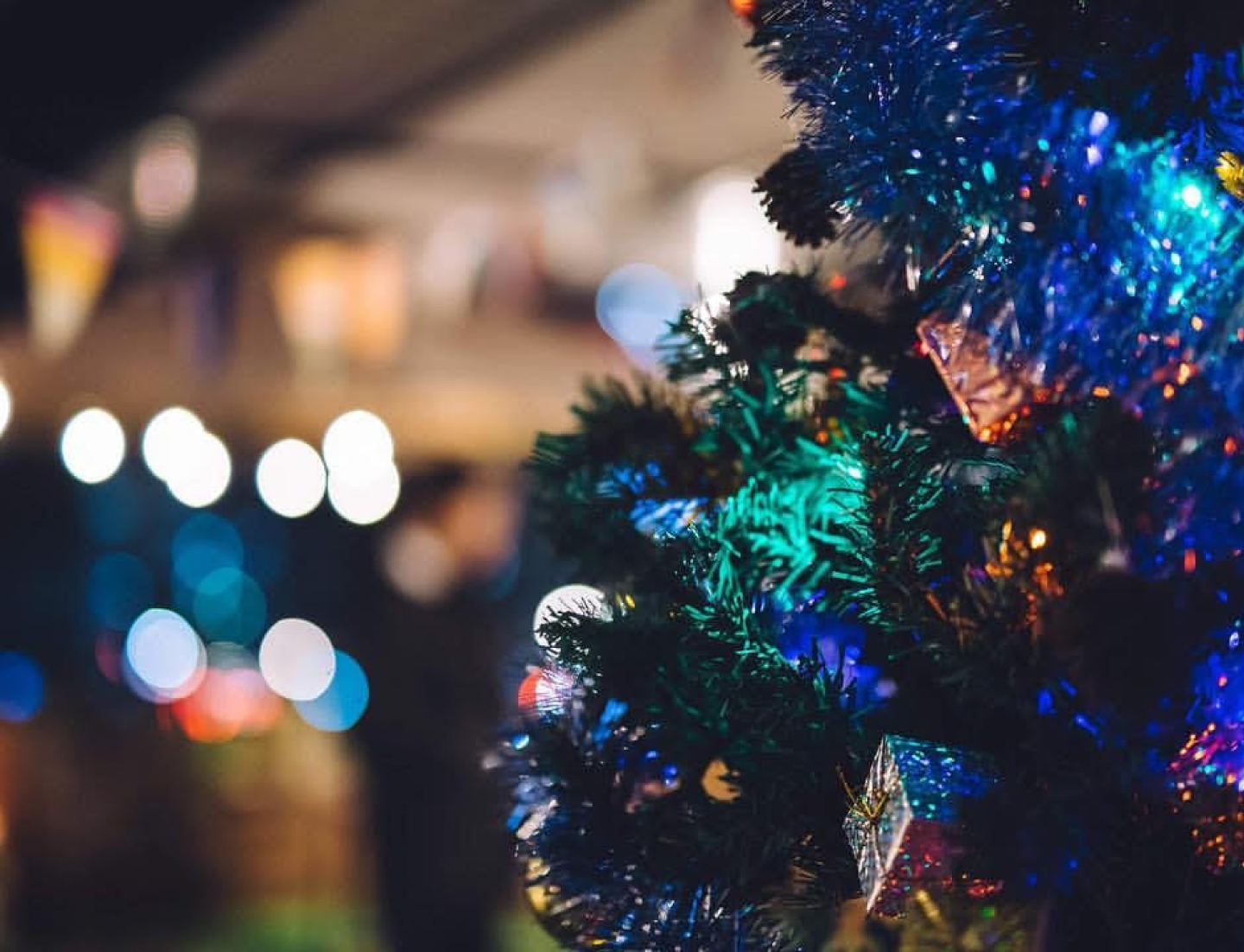 クリスマスイルミネーションとグランピングテント