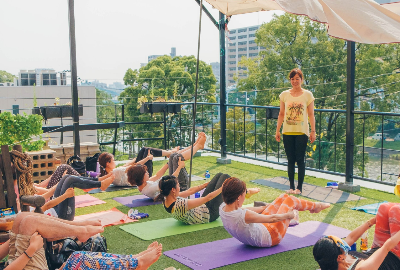 ヨガのイベント開催の様子