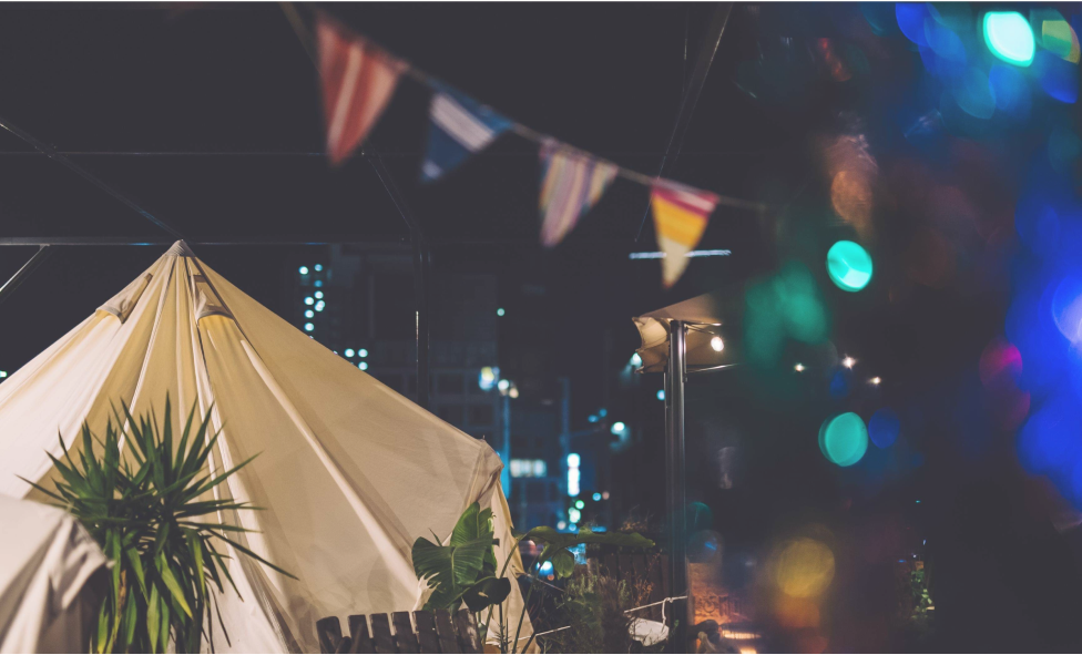 夜のテント