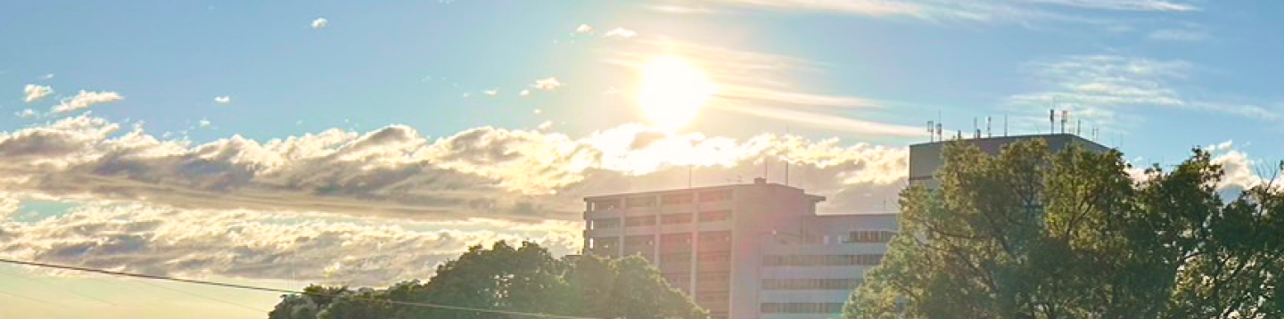 スカイテラスの夕暮れの景色
